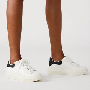 Gasp White Oversized Vegan Leather Sneakers